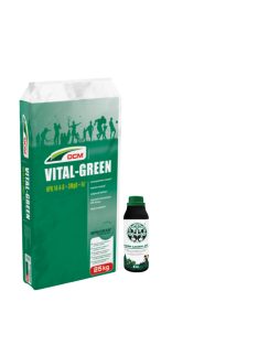   DCM VITAL GREEN tavaszi indító gyeptáp 25kg + Humin Garden Plus Sol 1 l