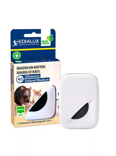 Edialux Ultrahangos és Elektromágneses Kártevő- és Rágcsálóriasztó készülék 230m2